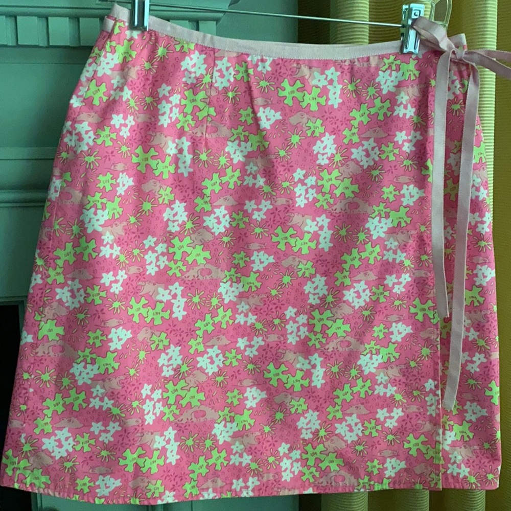 Lilly Pulitzer Reversible Wrap Skirt: Hippos/Lions